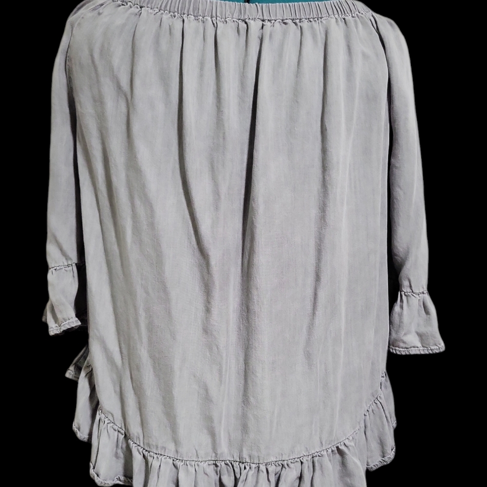 Jane And Delancey Women's Off Shoulder Peasant Blouse Size XL Ruffle Hi Low - Picture 2 of 10